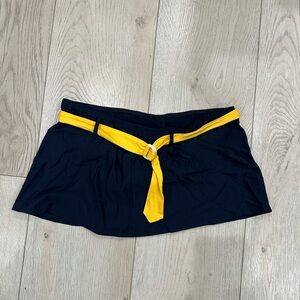 Nautica Black and Yellow Bikini Swim Skirt